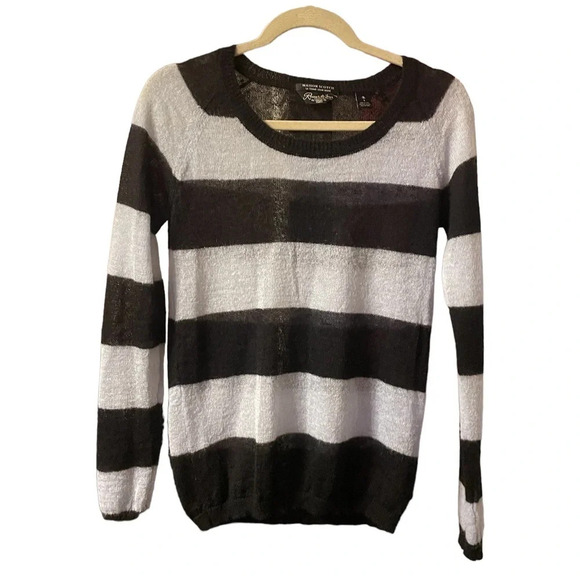 MAISON SCOTCH STRIPED MOHAIR BLEND SWEATER - Picture 1 of 3